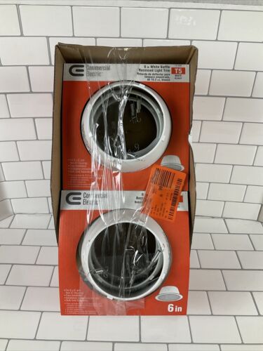 Commercial Electric 6 in. R30 White Baffle Trim (T5) | 6 Pack (6922721722551)